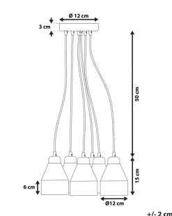 Candeeiro De Teto Branco Com 6 Unidades Cestos