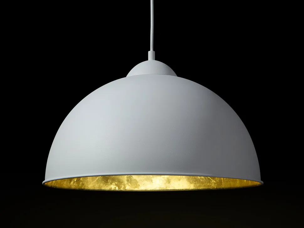 Candeeiro De Teto Branco E Dourado Cetina