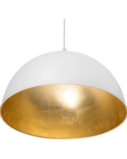 Candeeiro De Teto Branco E Dourado Cetina