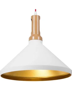 Candeeiro De Teto Branco E Dourado Liard