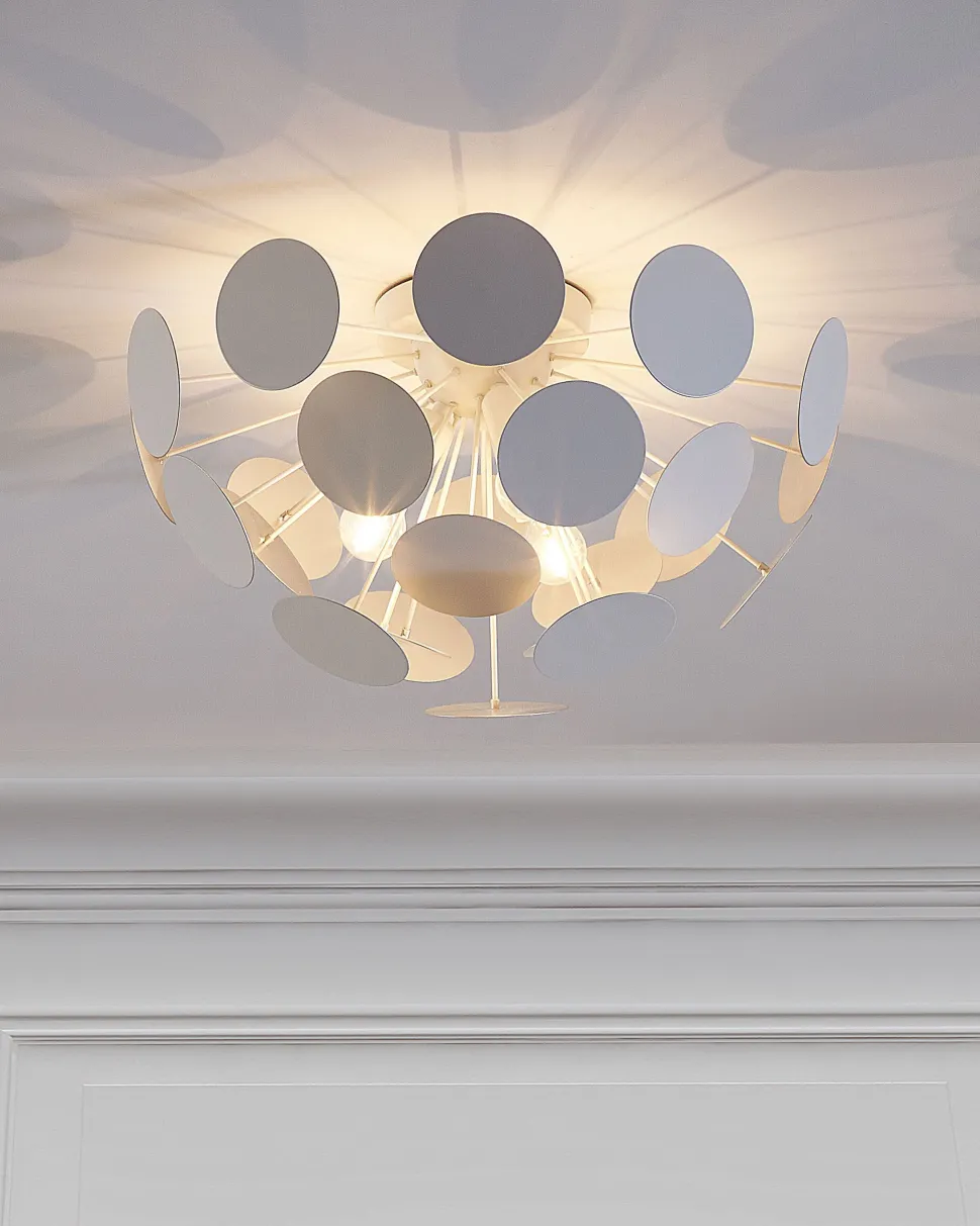 Candeeiro De Teto Branco Para 3 Lampadas Maritsa