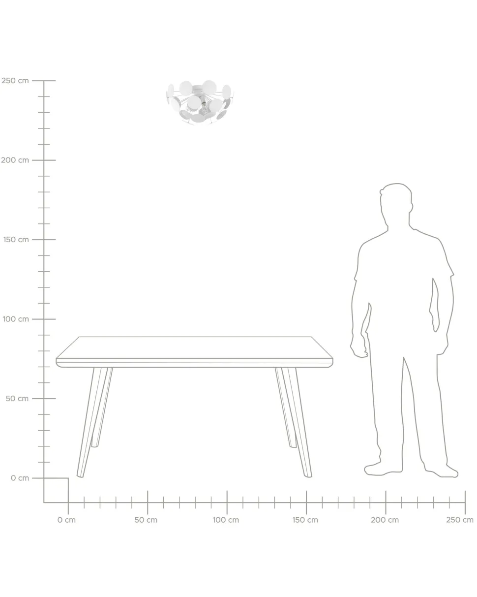 Candeeiro De Teto Branco Para 3 Lampadas Maritsa