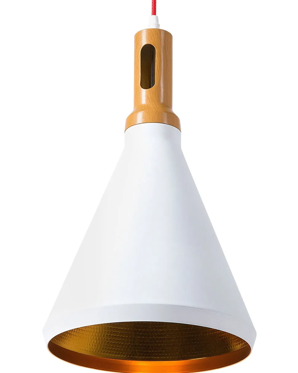 Candeeiro De Teto Branco E Dourado Mackenzie