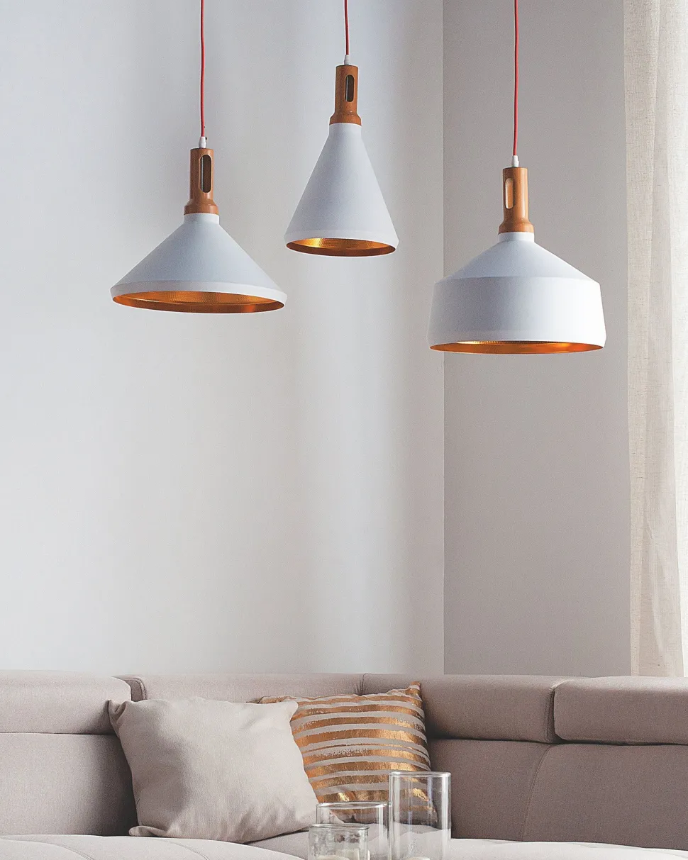 Candeeiro De Teto Branco E Dourado Mackenzie