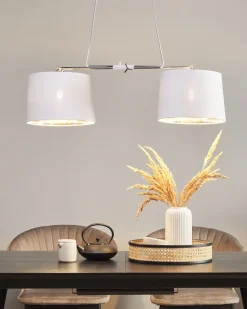 Candeeiro De Teto Branco E Cromado Fucino