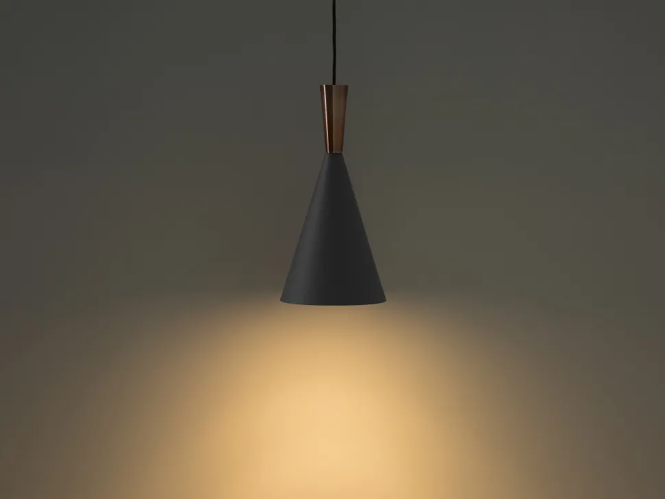 Candeeiro De Teto Cinzento E Cor Cobre Tagus