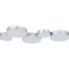 Candeeiro De Teto Com 5 Focos Led Em Metal Prateado Luga