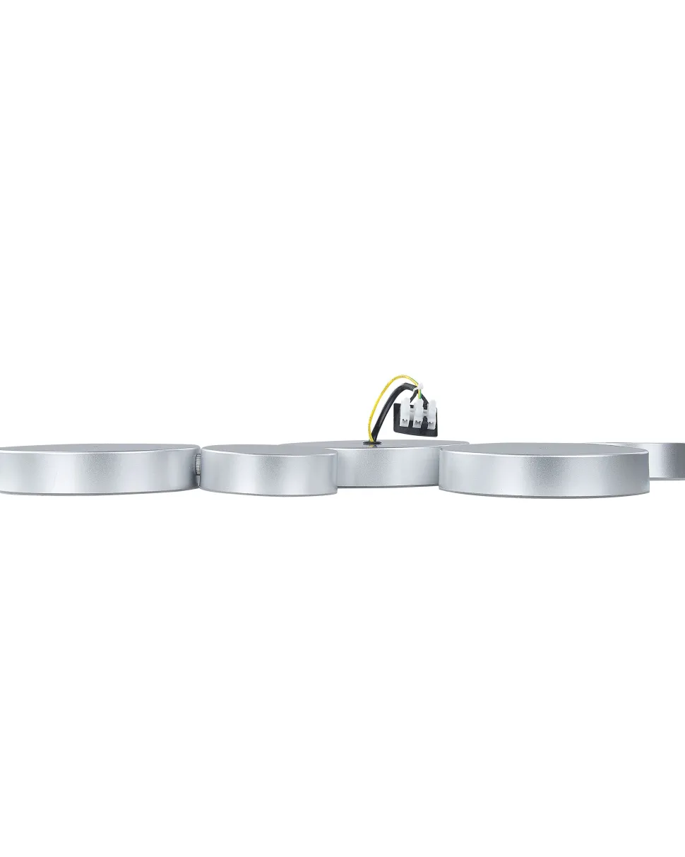 Candeeiro De Teto Com 5 Focos Led Em Metal Prateado Luga