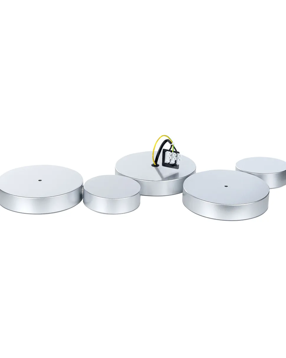 Candeeiro De Teto Com 5 Focos Led Em Metal Prateado Luga