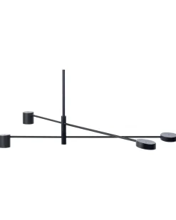 Candeeiro De Teto Com 4 Focos Em Metal Preto Bandon