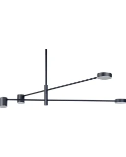 Candeeiro De Teto Com 4 Focos Em Metal Preto Bandon