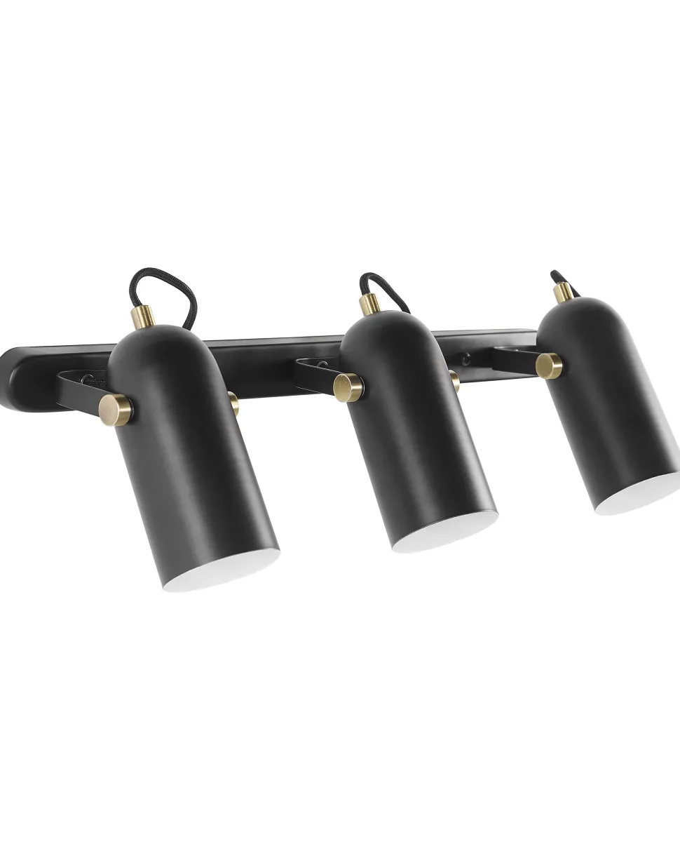 Candeeiro De Teto Com 3 Focos Preto Tyria