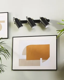 Candeeiro De Teto Com 3 Focos Preto Tyria