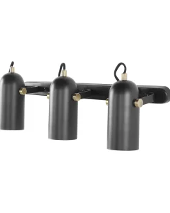 Candeeiro De Teto Com 3 Focos Preto Tyria