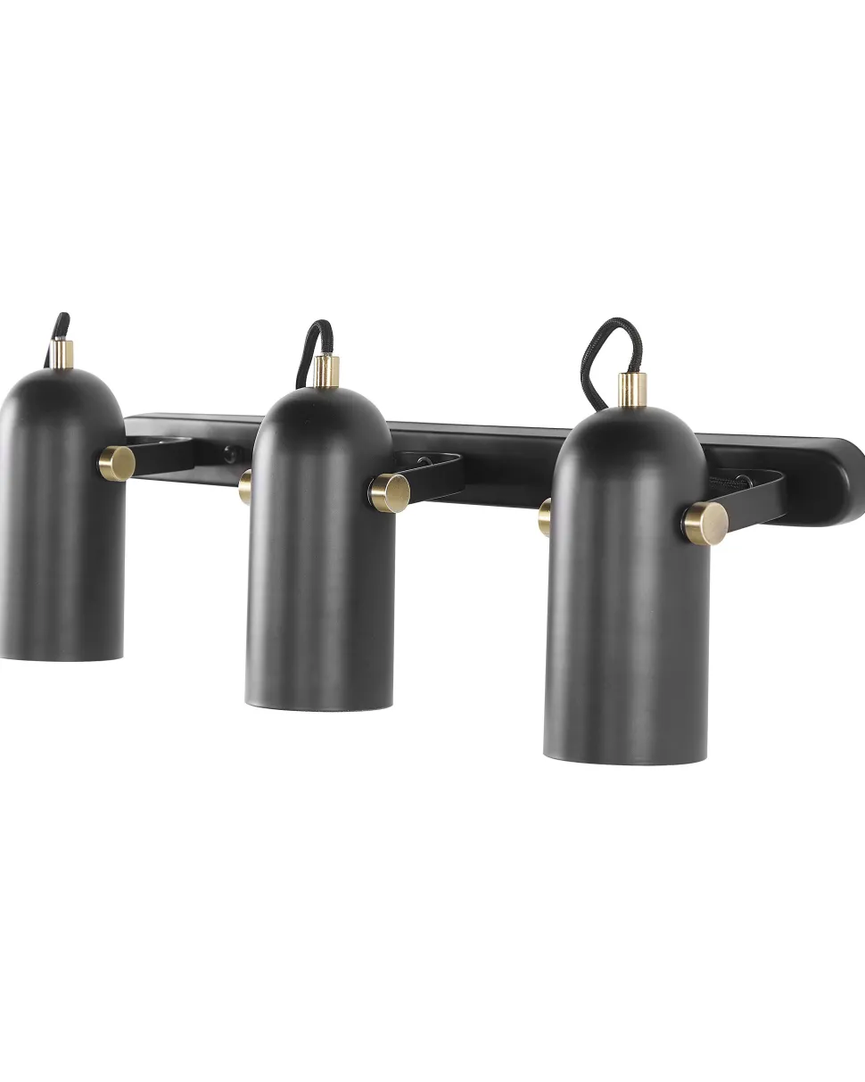 Candeeiro De Teto Com 3 Focos Preto Tyria