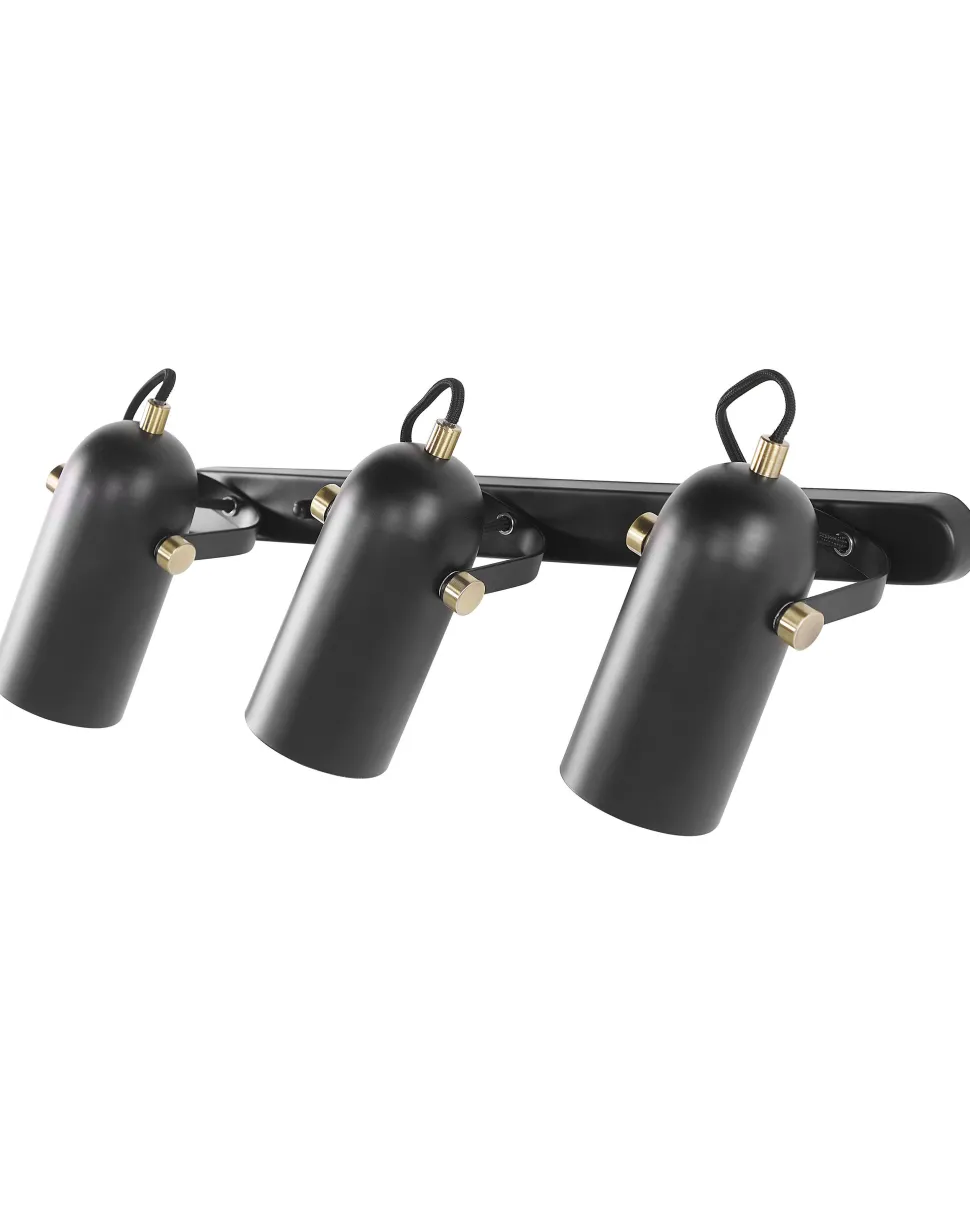 Candeeiro De Teto Com 3 Focos Preto Tyria