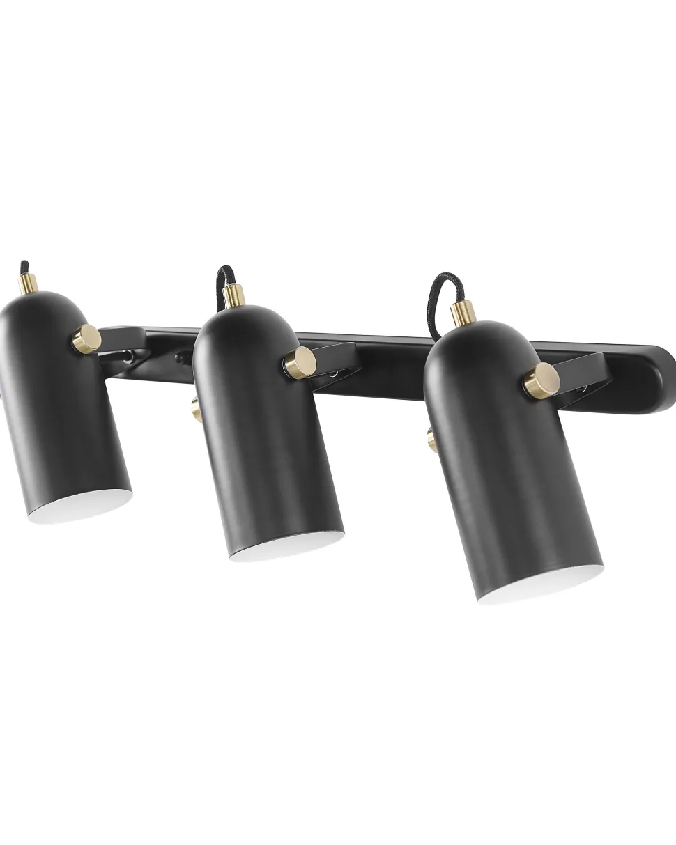 Candeeiro De Teto Com 3 Focos Preto Tyria