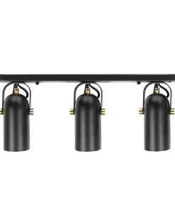 Candeeiro De Teto Com 3 Focos Preto Tyria