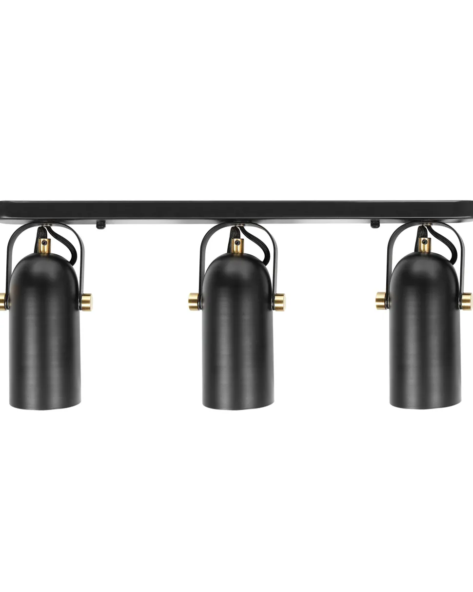 Candeeiro De Teto Com 3 Focos Preto Tyria