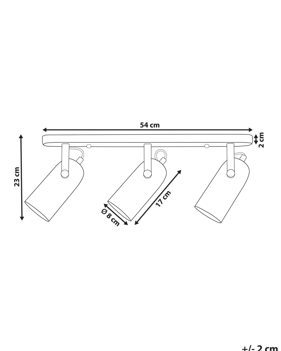 Candeeiro De Teto Com 3 Focos Preto Tyria