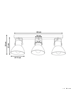 Candeeiro De Teto Com 3 Focos Em Madeira Escura Pennai