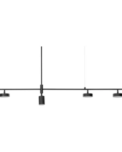 Candeeiro De Teto Com 4 Focos Led Em Metal Preto Foyle