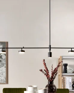 Candeeiro De Teto Com 4 Focos Led Em Metal Preto Foyle