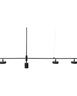 Candeeiro De Teto Com 4 Focos Led Em Metal Preto Foyle