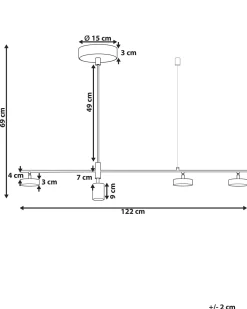 Candeeiro De Teto Com 4 Focos Led Em Metal Preto Foyle