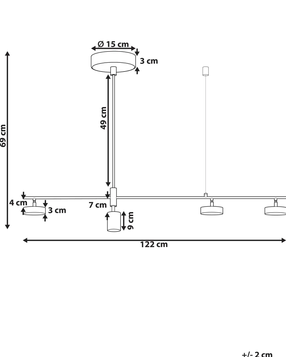 Candeeiro De Teto Com 4 Focos Led Em Metal Preto Foyle