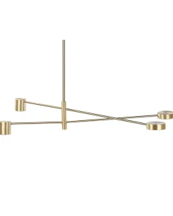 Candeeiro De Teto Com 4 Focos Em Metal Dourado Bandon