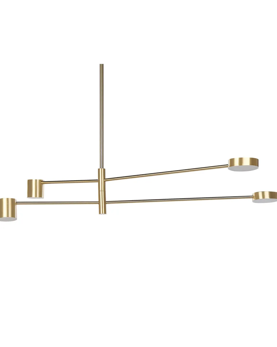 Candeeiro De Teto Com 4 Focos Em Metal Dourado Bandon