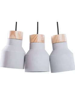 Candeeiro De Teto Com 3 Suportes De Lampada Cinzento E Castanho Claro Baht