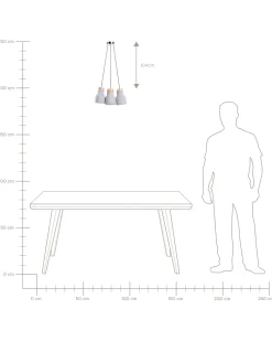 Candeeiro De Teto Com 3 Suportes De Lampada Cinzento E Castanho Claro Baht