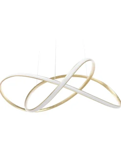 Candeeiro De Teto Com Led Em Metal Dourado Tumen
