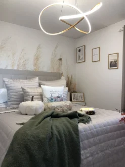 Candeeiro De Teto Com Led Em Metal Dourado Tumen