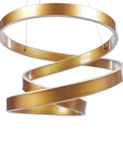 Candeeiro De Teto Com Led Em Metal Dourado Wanli