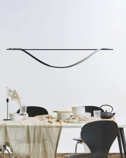 Candeeiro De Teto Com Led Em Metal Preto Bodri