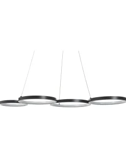 Candeeiro De Teto Com Led Em Metal Preto Pibor