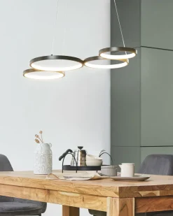 Candeeiro De Teto Com Led Em Metal Preto Pibor