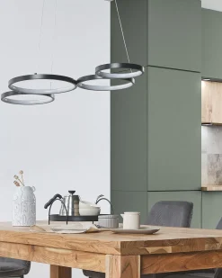 Candeeiro De Teto Com Led Em Metal Preto Pibor