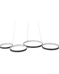 Candeeiro De Teto Com Led Em Metal Preto Pibor