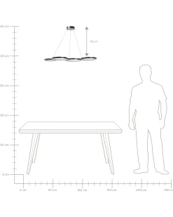 Candeeiro De Teto Com Led Em Metal Preto Pibor