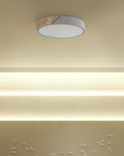 Candeeiro De Teto Com Led Em Metal Cinzento E Castanho Claro 31 Cm Pattani