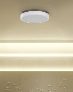 Candeeiro De Teto Com Led Em Metal Branco 40 Cm Sakae