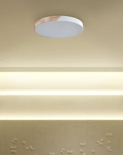 Candeeiro De Teto Com Led Em Metal Branco E Castanho Claro 51 Cm Pattani