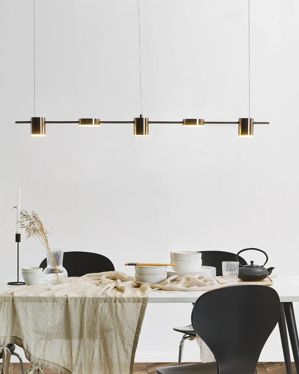 Candeeiro De Teto Cor De Latao Com Led Integrado Sestra