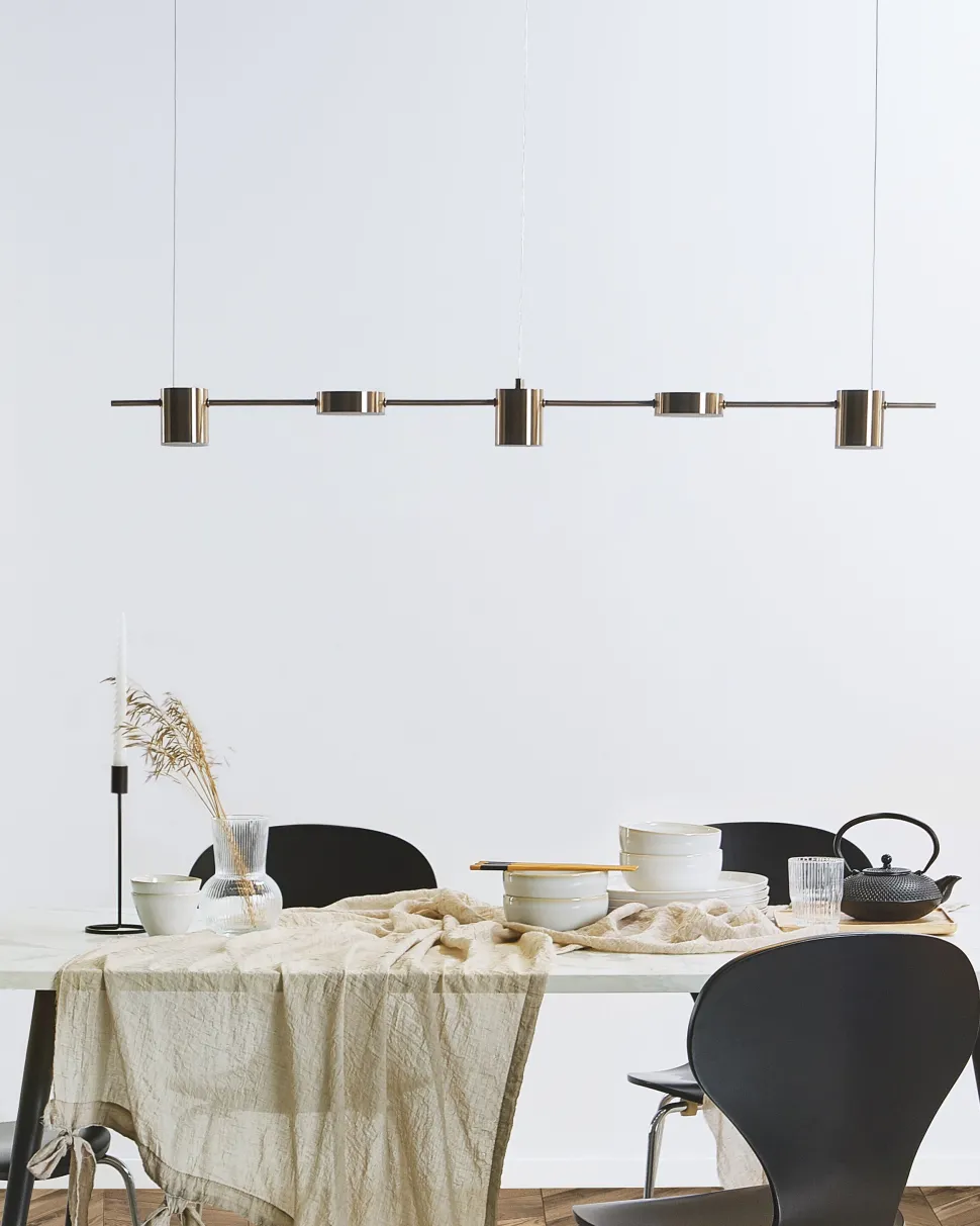 Candeeiro De Teto Cor De Latao Com Led Integrado Sestra