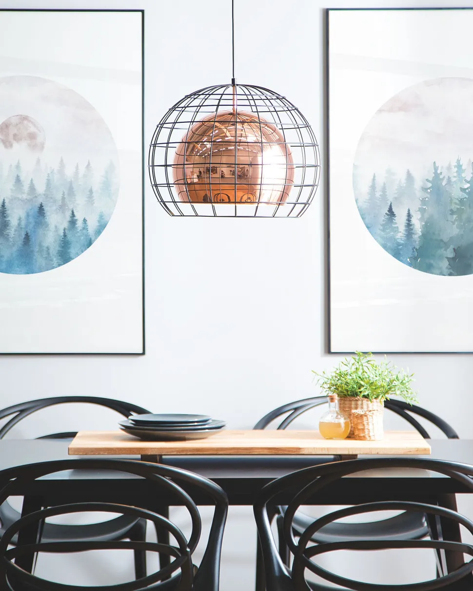 Candeeiro De Teto Cor De Cobre Liri