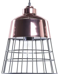 Candeeiro De Teto Cor De Cobre Com Aros Pretos Monte